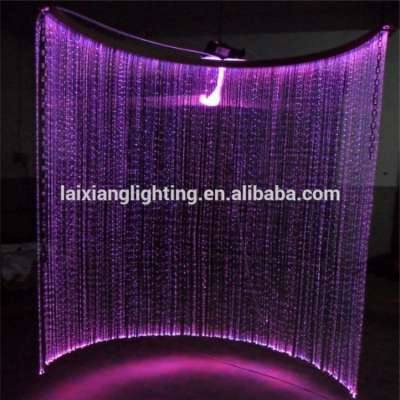 Custom side end glow sparkle waterfall fiber optic curtain light