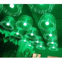 2020 new arrival RF remote control Color change park lighting rainproof fiber jellyfish hanging fiber jellyfish lamp